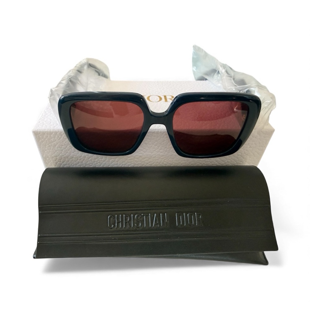Dior Women's Sunglasses - Blue Frame with Bordeaux Lenses